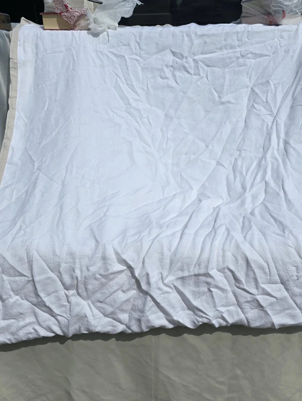 Quince Twin Contrast Flange Duvet Cover Sham Set White Sand European Linen